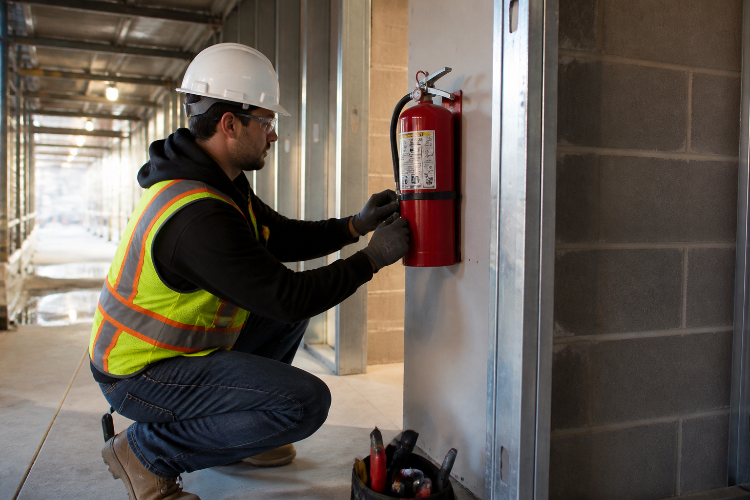 5 places every construction site needs a 10 lb ABC fire extinguisher installed