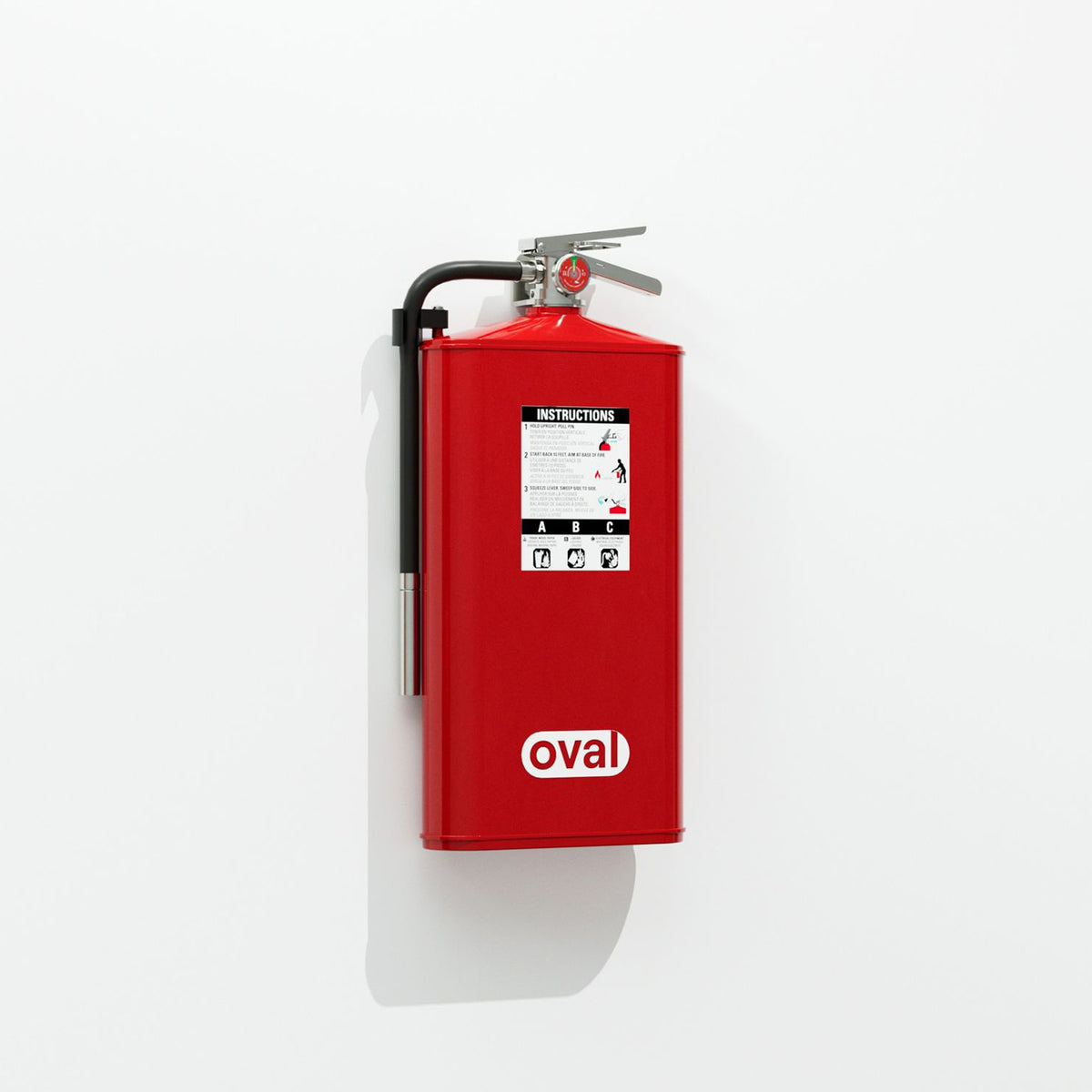 Oval 10J-ABC Dry Chemical Fire Extinguisher with wall hook