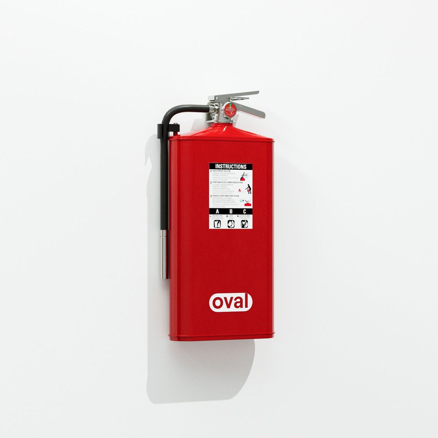 Oval 10J-ABC Dry Chemical Fire Extinguisher with wall hook