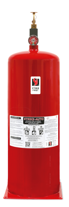 Red Strike First 20lb (ABC) Automatic Heat Actuated Vertical Fire Extinguisher with Mounting Plate Side Image