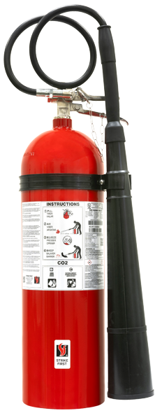 Red Strike First 20lb Carbon Dioxide (CO2) 10BC Fire Extinguisher Complete w/ Wall Hook 
