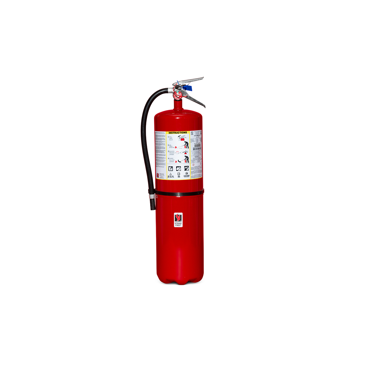 Red Strike First 30lb Multi-Purpose (ABC) 10A120BC Fire Extinguisher Complete w/ Wall Hook on white background
