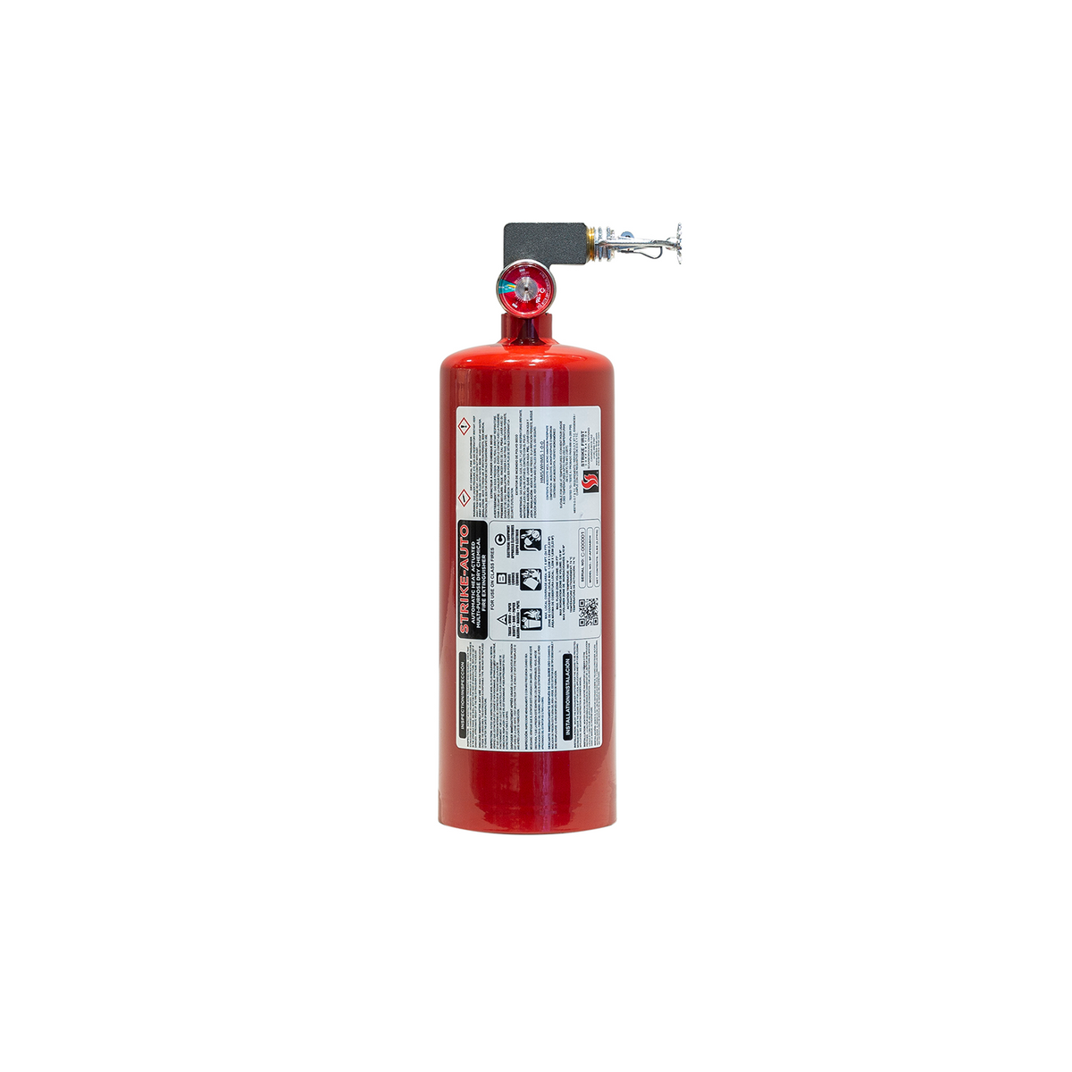 Red Strike First 5lb (ABC) Automatic Heat Actuated Horizontal Fire Extinguisher side image on white background