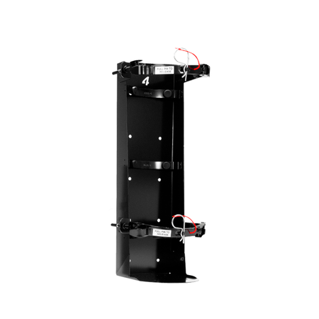 A black heavy-duty vehicle bracket designed for a 30LB ABC fire extinguisher.