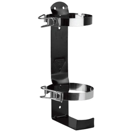 Black Strike First UP5-MD - Medium Duty Vehicle/Marine Bracket for 5LB ABC Fire Extinguisher (2 x Straps) on white background